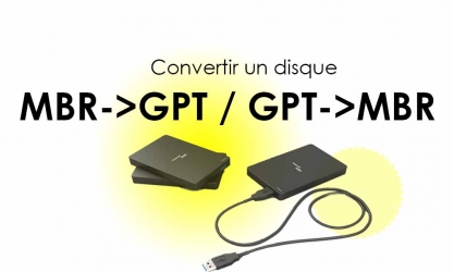 Convertir un disque GPT en MBR – convertir un disque MBR en GPT